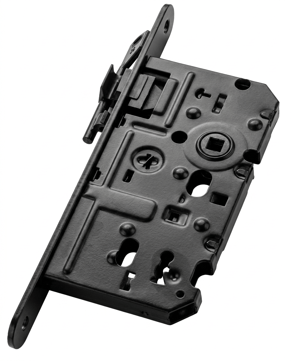 Porta zámok WC pravý, čierny, zadlabávací 72/55, STN